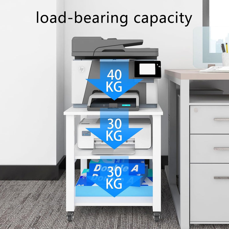 3-Tier Laser Printer Stand with Storage for Home