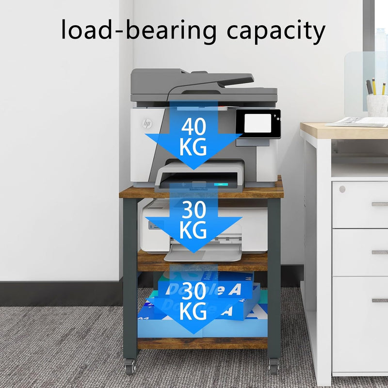 3-Tier Laser Printer Stand with Storage for Home