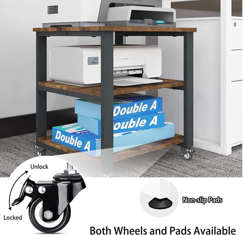 3-Tier Laser Printer Stand with Storage for Home