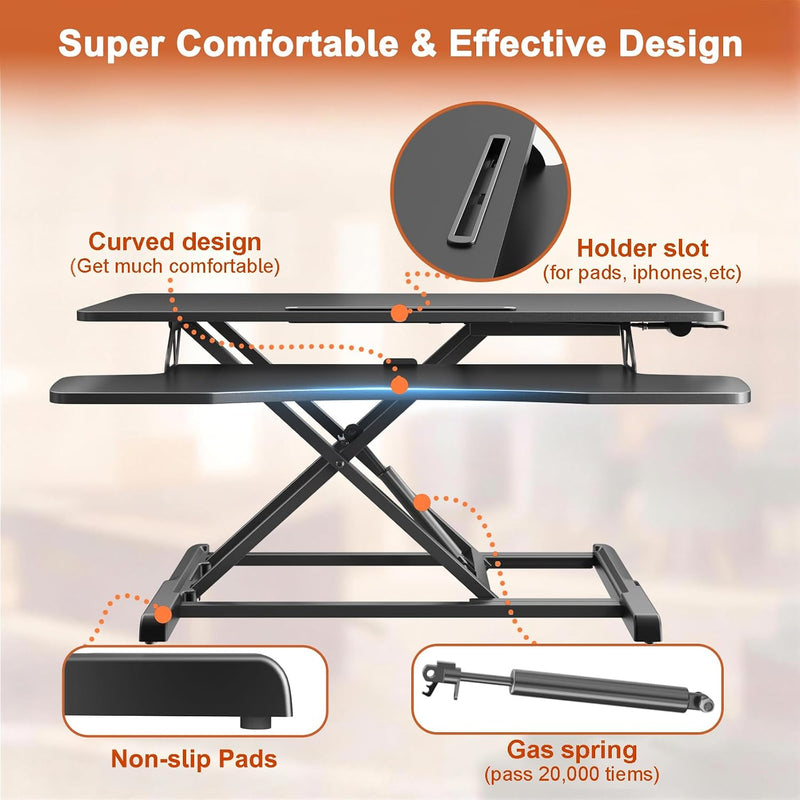 36 Inch Standing Desk Converter Height Adjustable Ergonomic