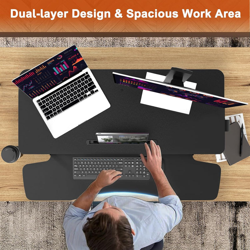 36 Inch Standing Desk Converter Height Adjustable Ergonomic