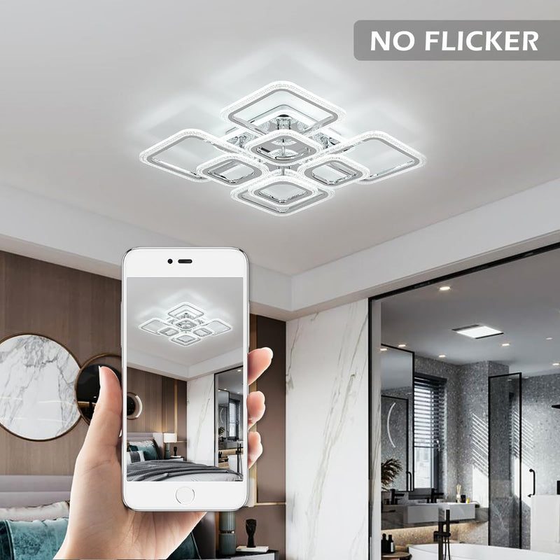 LED Ceiling Light Square Modern Flush Mount Chandelier