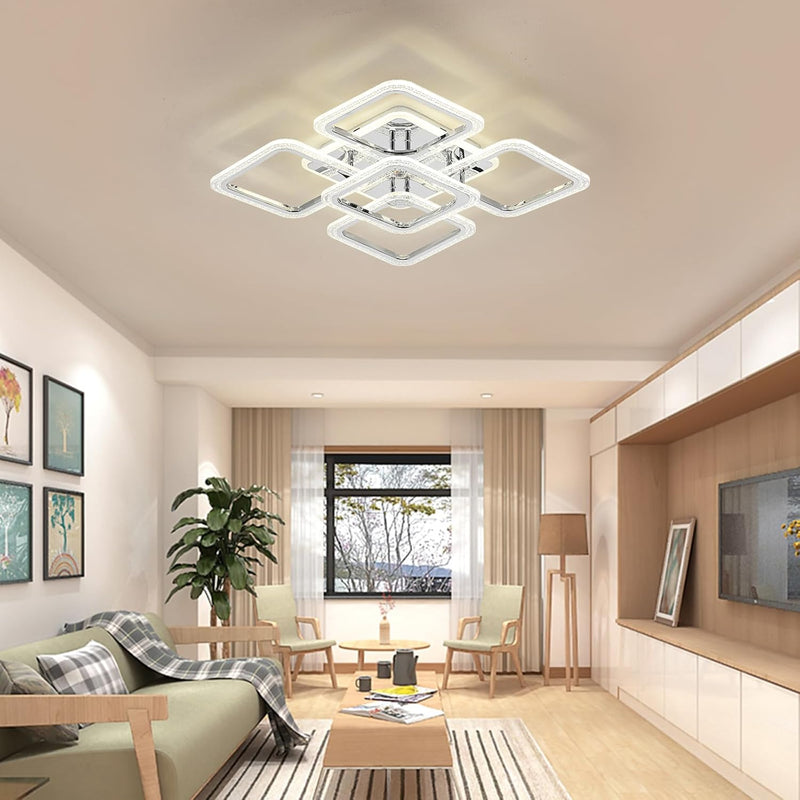 LED Ceiling Light Square Modern Flush Mount Chandelier