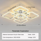 Qcyuui LED Ceiling Light Square Modern Flush Mount