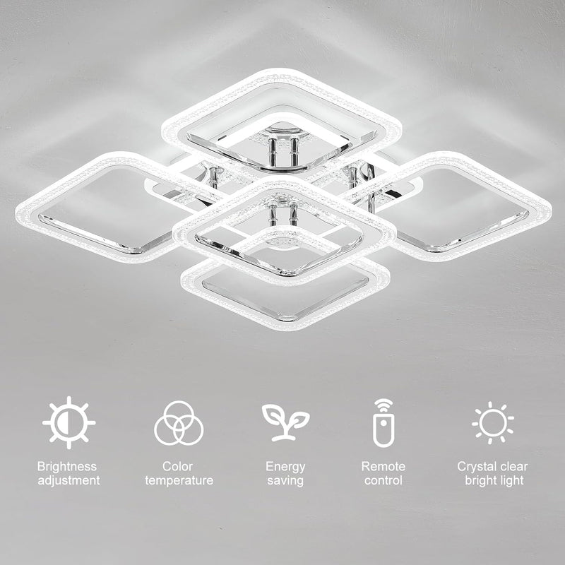 LED Ceiling Light Square Modern Flush Mount Chandelier