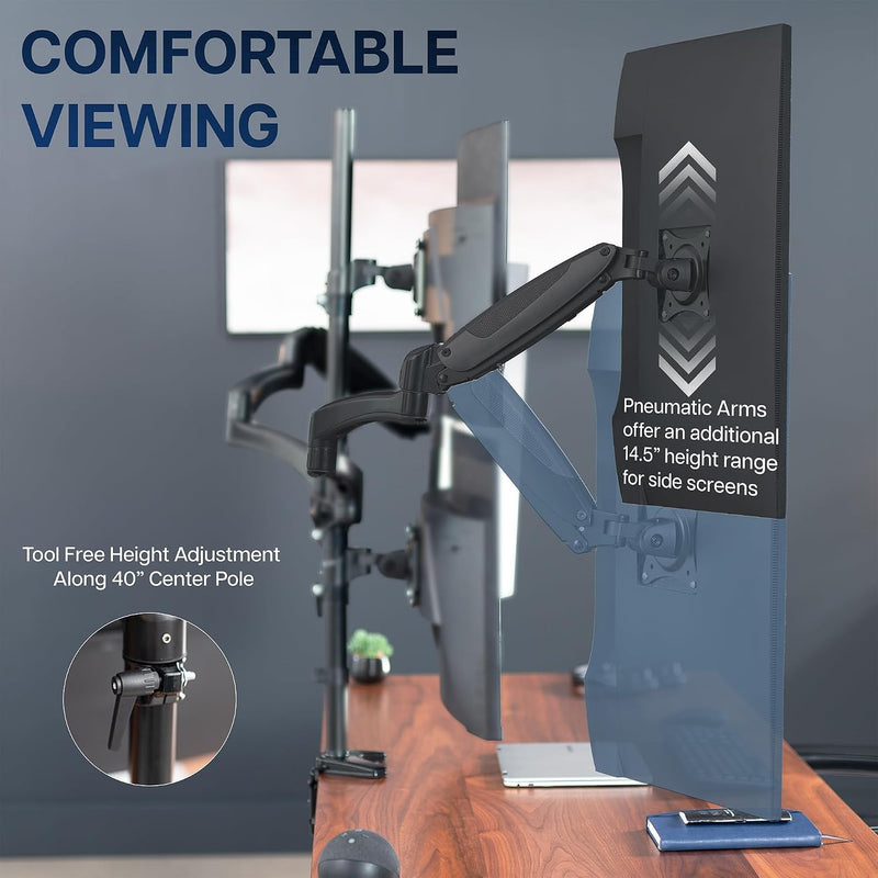 Quad Pneumatic Monitor Mount for 4 Screens Up