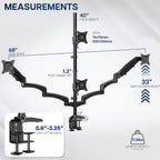 Quad Pneumatic Monitor Mount for 4 Screens Up