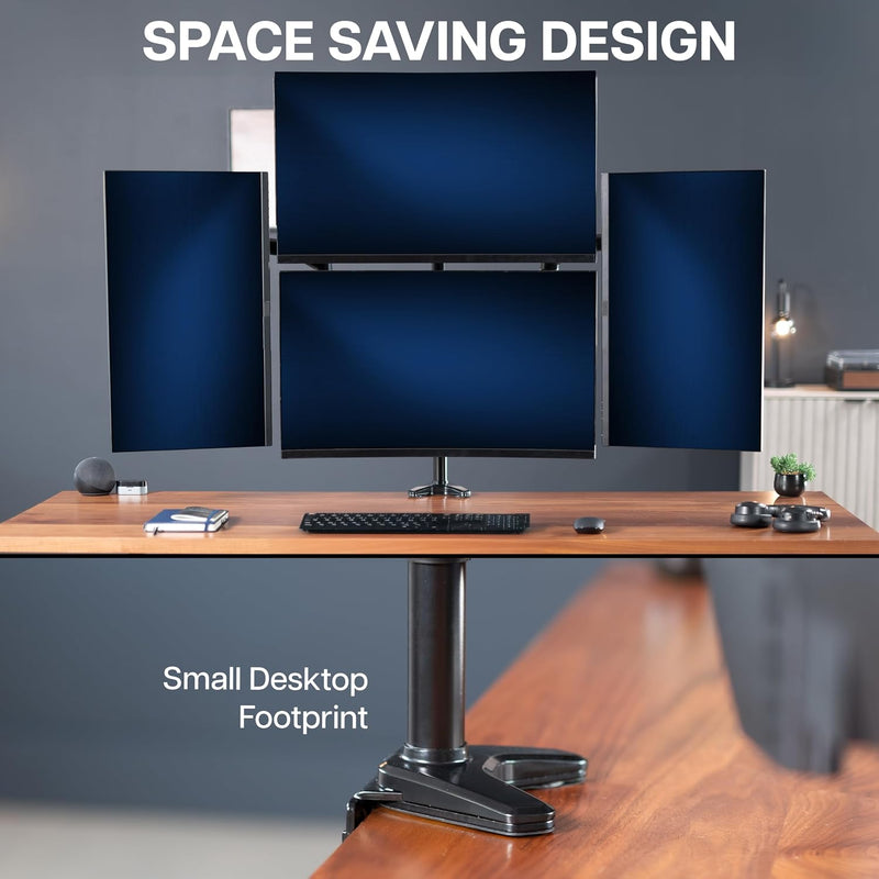 Quad Pneumatic Monitor Mount for 4 Screens Up