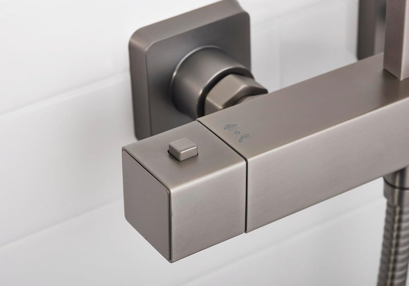 Quadrato Thermostatic Diverter Square Bar Mixer Shower Exposed