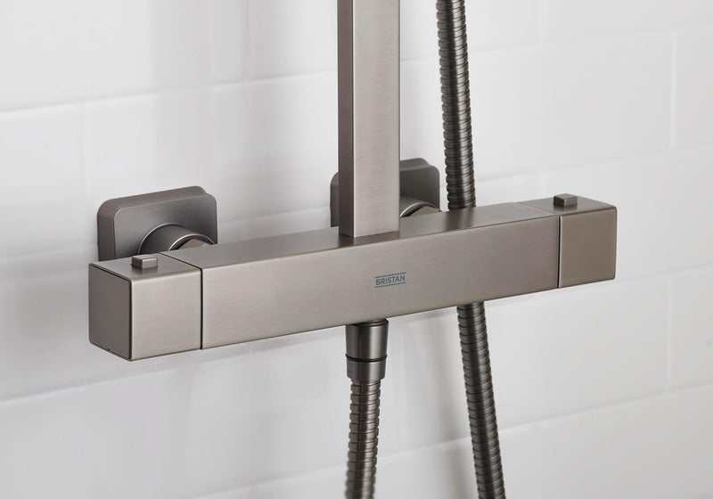 Quadrato Thermostatic Diverter Square Bar Mixer Shower Exposed