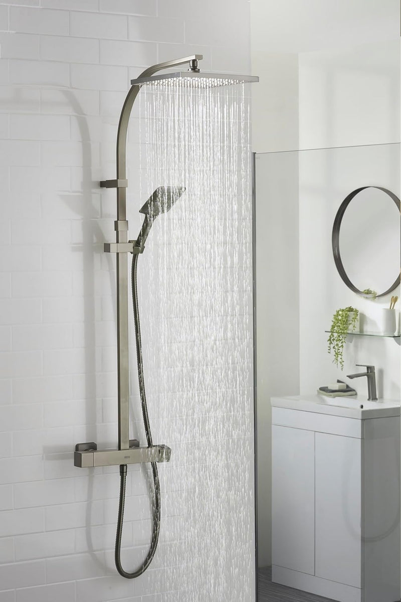 Quadrato Thermostatic Diverter Square Bar Mixer Shower Exposed