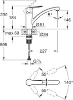 Quickfix Start Kitchen Sink Mixer Tap Chrome