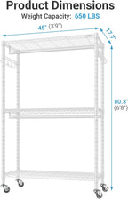 R2 Plus Heavy Duty Rolling Clothes Rail