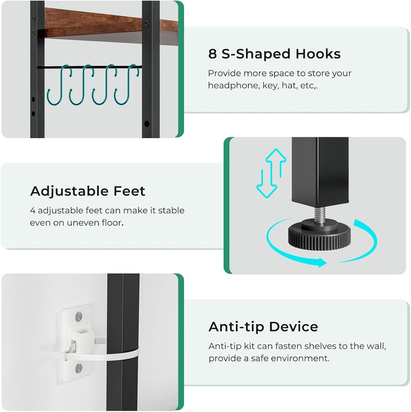 Rack 65" Freestanding Kitchen Storage Shelf Unit