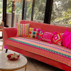 Rainbow 5 Seater Sofa Cover with Corner Tassels3