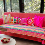 Rainbow 5 Seater Sofa Cover with Corner Tassels3