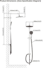 Rainfall Shower 10.23" Adjustable Riser Rail Kit
