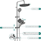 Rainfall Shower 10.23" Adjustable Riser Rail Kit