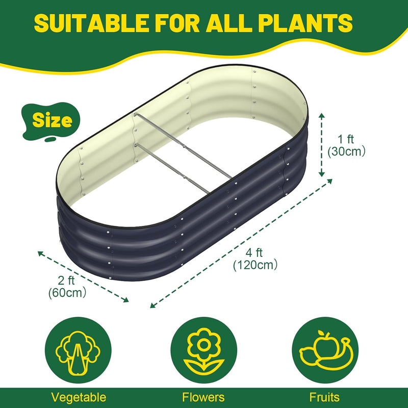 Raised Beds for Garden 2pcs Galvanised Planters