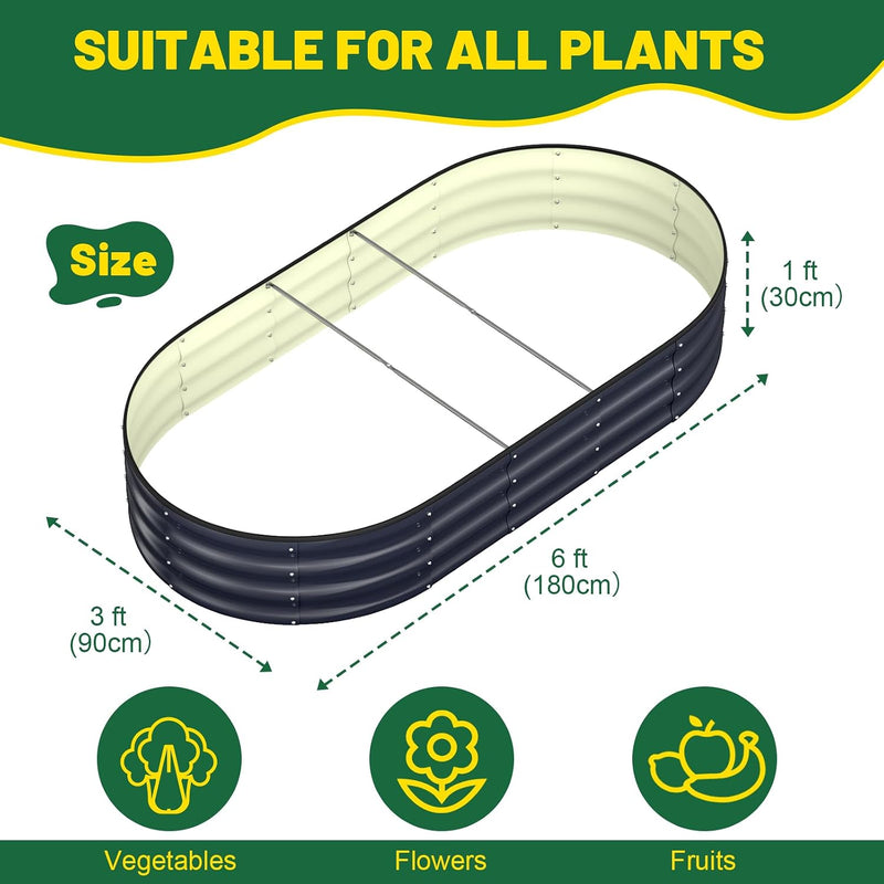 Raised Beds for Garden 2pcs Galvanised Planters