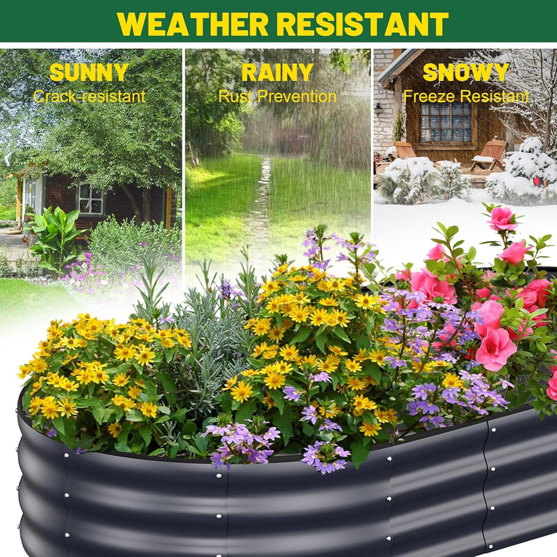 Raised Beds for Garden 2pcs Galvanised Planters