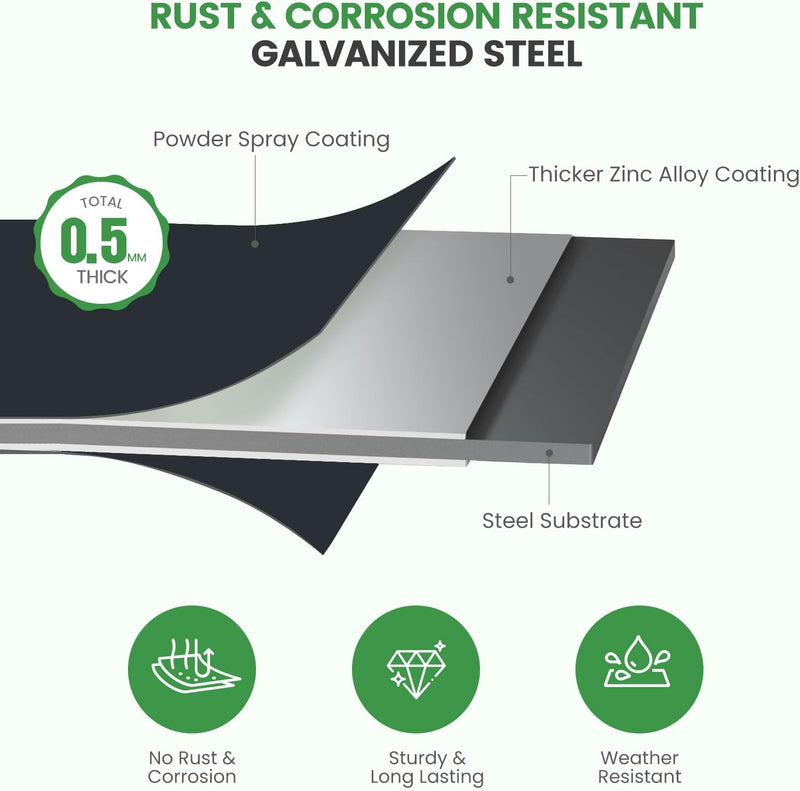 Raised Beds for Garden Galvanized Steel Planters (Set of 4)