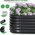 Raised Beds for Garden Galvanized Steel Planters (Set of 4)