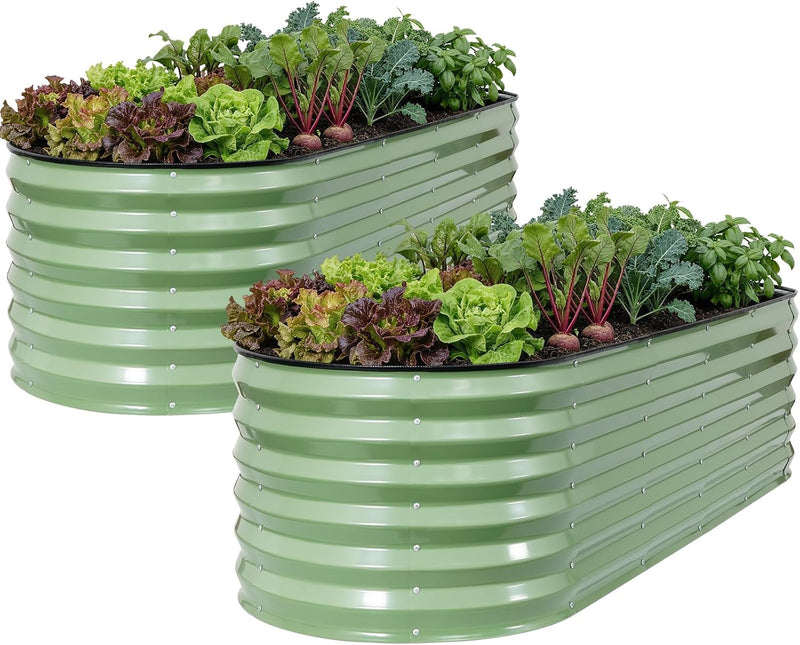 Raised Beds for Garden Galvanized Steel Planters (Set of 4)