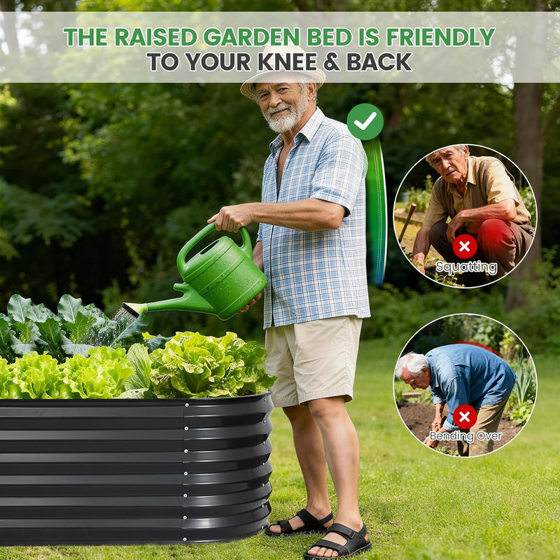 Raised Beds for Garden Galvanized Steel Planters (Set of 4)