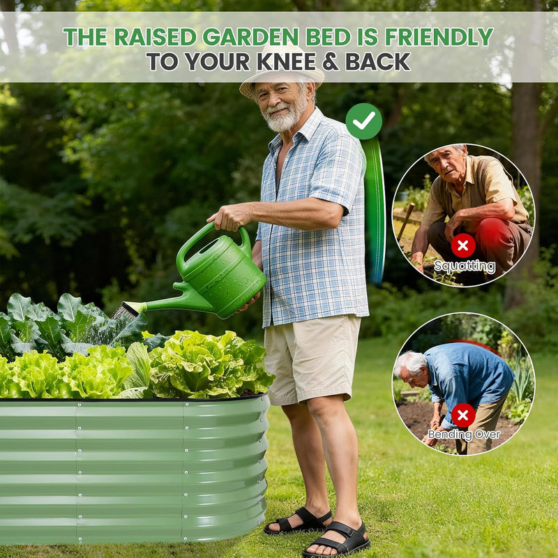 Raised Beds for Garden Galvanized Steel Planters (Set of 4)