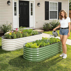 Raised Beds for Garden Galvanized Steel Planters (Set of 4)