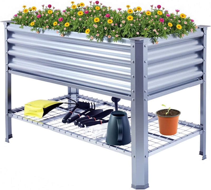 Garden Bed with Legs Galvanized High Boxes