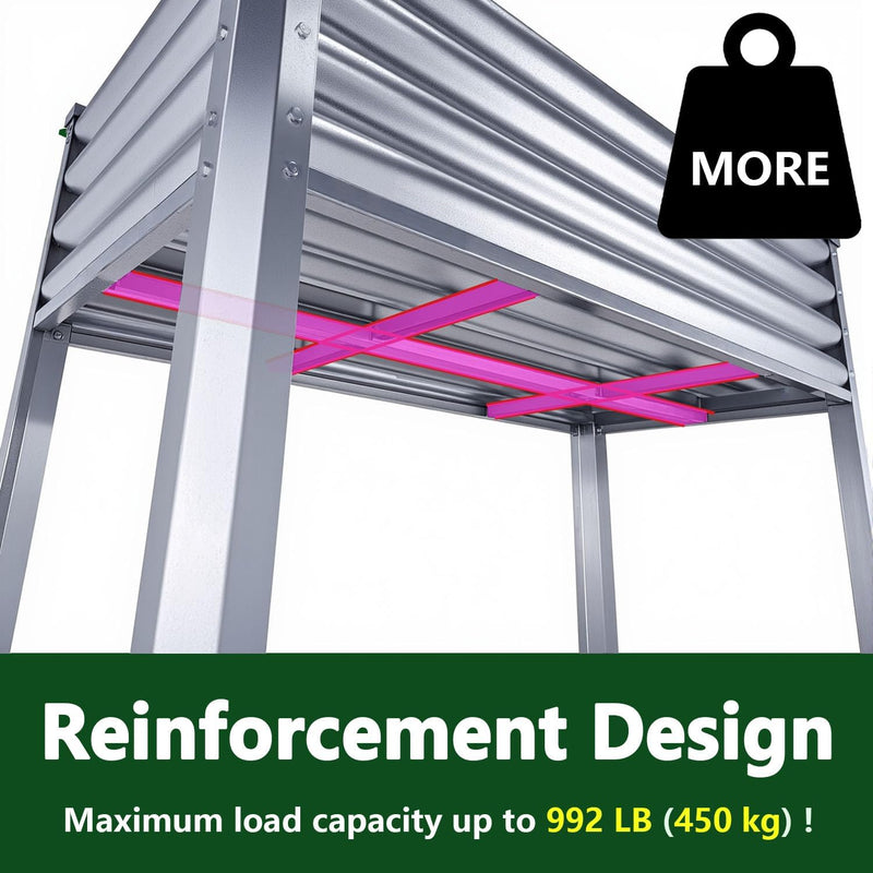 Garden Bed with Legs Galvanized High Boxes