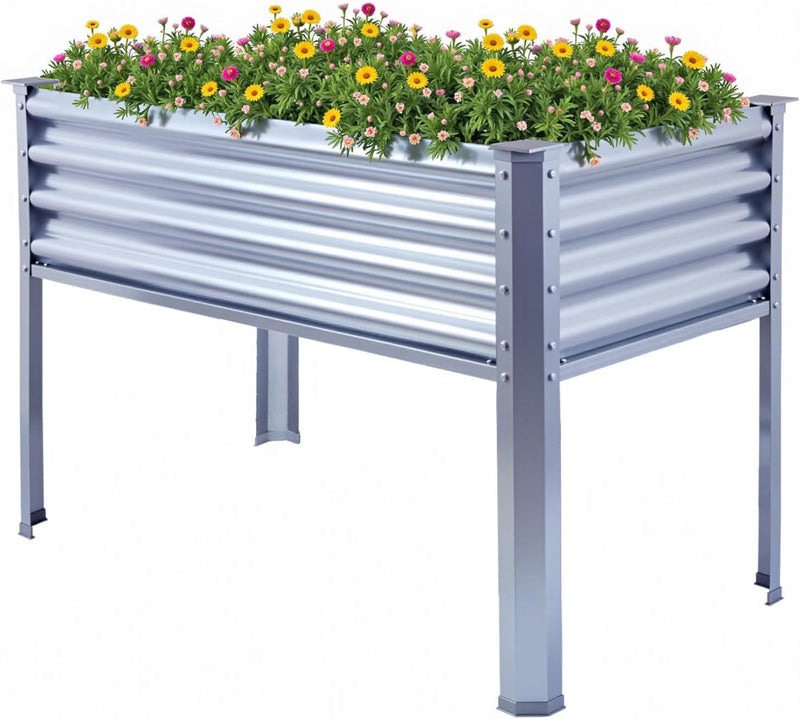 Garden Bed with Legs Galvanized High Boxes