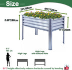 Garden Bed with Legs Galvanized High Boxes