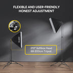 Raleno Softbox Lighting Kit 2x50x50CM Photography Studio