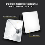 Raleno Softbox Lighting Kit 2x50x50CM Photography Studio