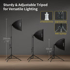 Softbox Photography Lighting 2x50x50CM Studio Lights with 50W