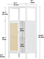 Rattan Bathroom Storage Cabinet Small Bamboo Floor Cupboard