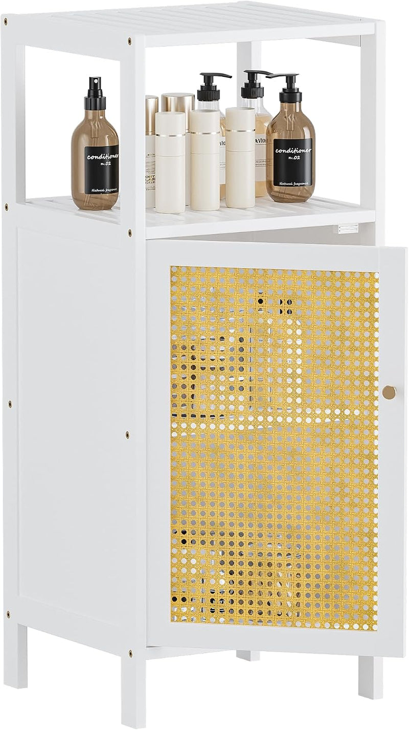 Rattan Bathroom Storage Cabinet Small Bamboo Floor Cupboard