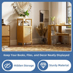 Rattan Bathroom Storage Cabinet Small Bamboo Floor Cupboard