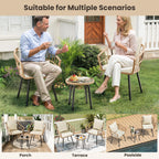 Rattan Bistro Set Garden Furniture with Tempered Glass (3 Piece)