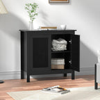 Rattan Buffet Storage Cabinet Wood Sideboard Accent