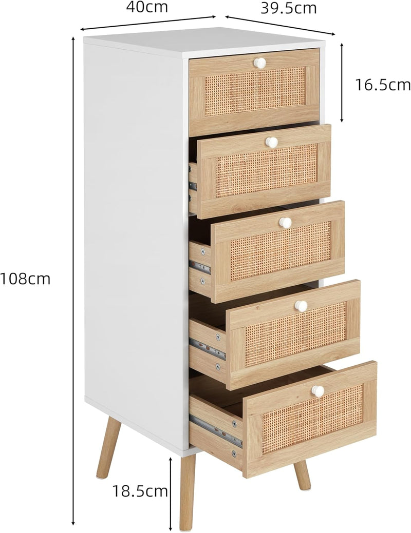 Rattan Chest of Drawers Bedroom Tall Chester