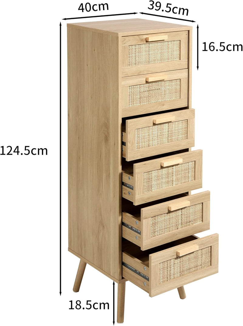 Rattan Chest of Drawers Bedroom Tall Chester