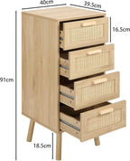 Rattan Chest of Drawers Bedroom Tall Chester
