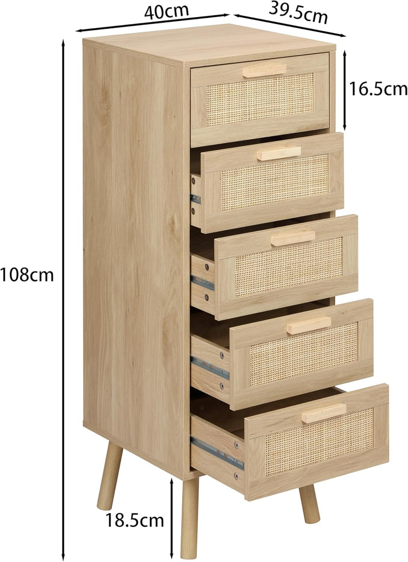 Rattan Chest of Drawers Bedroom Tall Chester