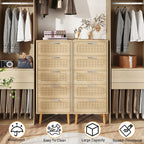 Rattan Chest of Drawers Bedroom with 5 Boho