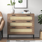 Rattan Chest of Drawers with 3 Storage Organiser