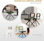 Rattan Desk Chair No Wheels Mid Century Modern